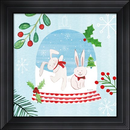 Framed Snow Globe Animals IV Print