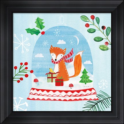 Framed Snow Globe Animals III Print