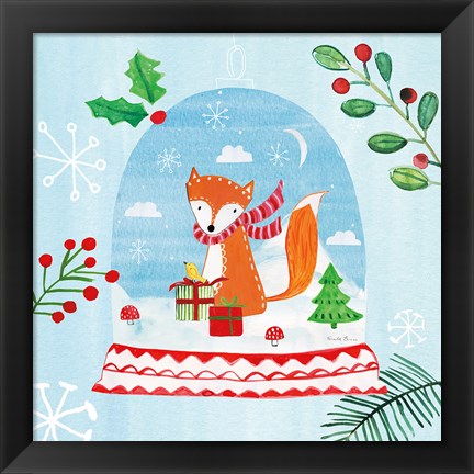 Framed Snow Globe Animals III Print