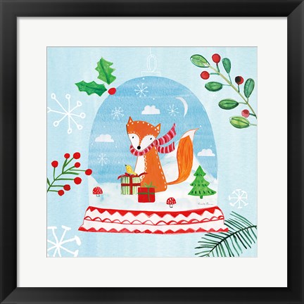 Framed Snow Globe Animals III Print