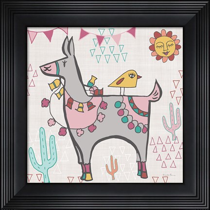 Framed Playful Llamas II Print