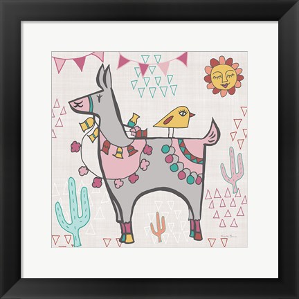 Framed Playful Llamas II Print