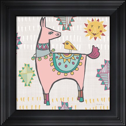 Framed Playful Llamas III Print