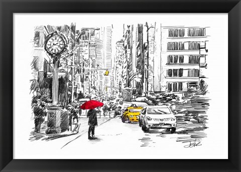 Framed City Street Study Print