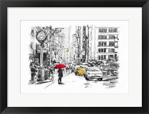 Framed City Street Study Print