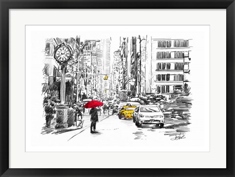 Framed City Street Study Print