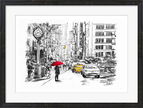 Framed City Street Study Print