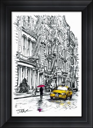 Framed Fire Escapes Study Print
