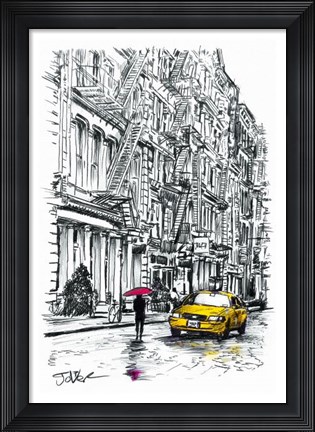 Framed Fire Escapes Study Print