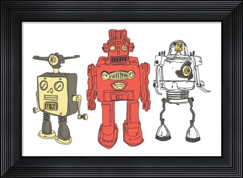 Framed Three Robots Print