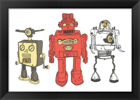 Framed Three Robots Print