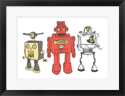 Framed Three Robots Print