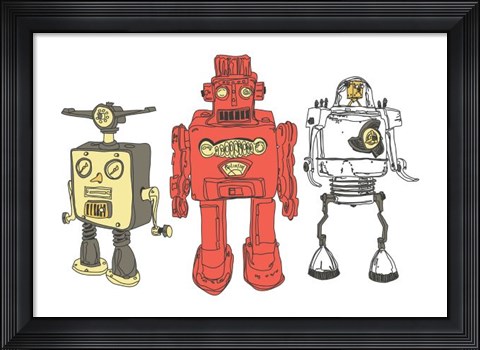 Framed Three Robots Print