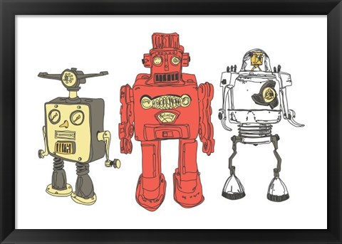 Framed Three Robots Print