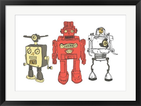 Framed Three Robots Print