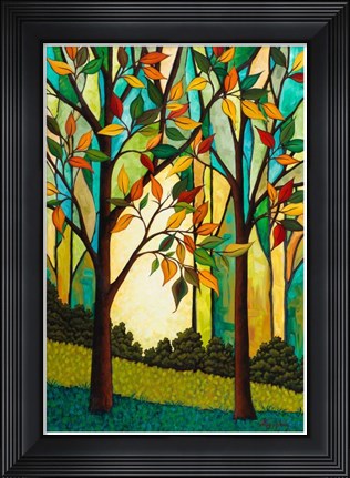 Framed Rusty Leaves Print