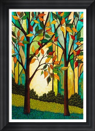 Framed Rusty Leaves Print