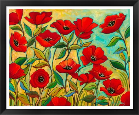 Framed Poppy Garden Print