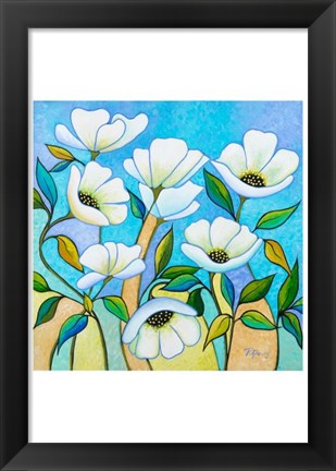 Framed White Poppies Print