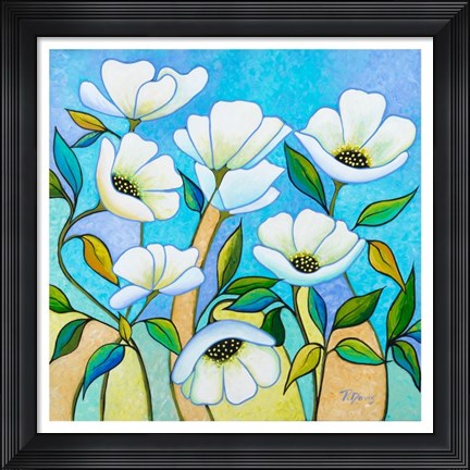 Framed White Poppies Print