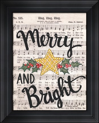 Framed Merry &amp; Bright Print