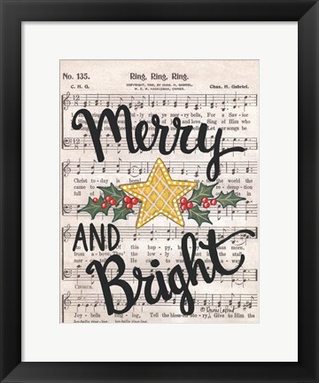 Framed Merry &amp; Bright Print