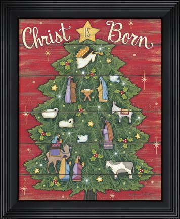 Framed Christ is Born Print