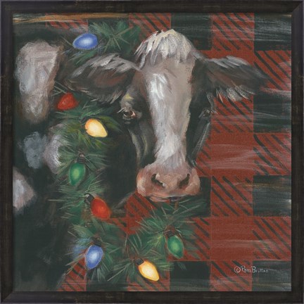 Framed Festive Cow Print