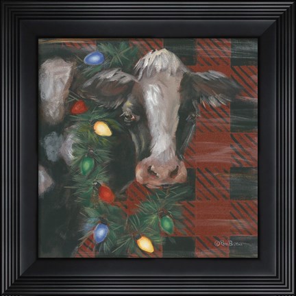 Framed Festive Cow Print