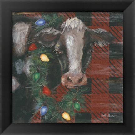 Framed Festive Cow Print