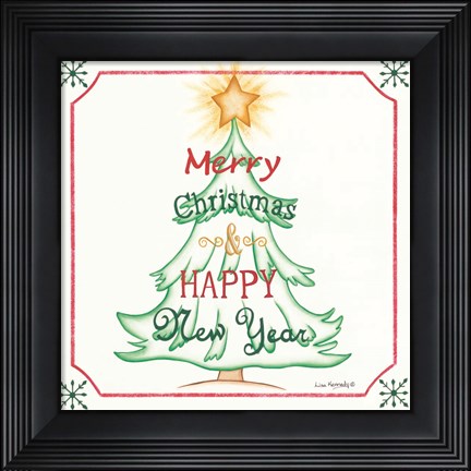 Framed Tree and Happy New Year Print