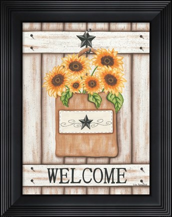 Framed Sunflower Welcome Print