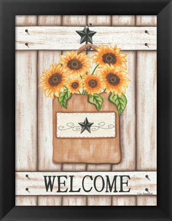 Framed Sunflower Welcome Print