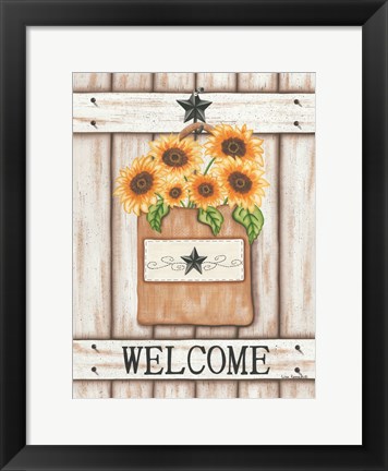 Framed Sunflower Welcome Print