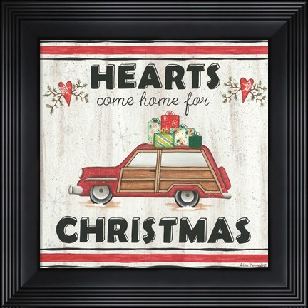 Framed Hearts Come Home for Christmas Print