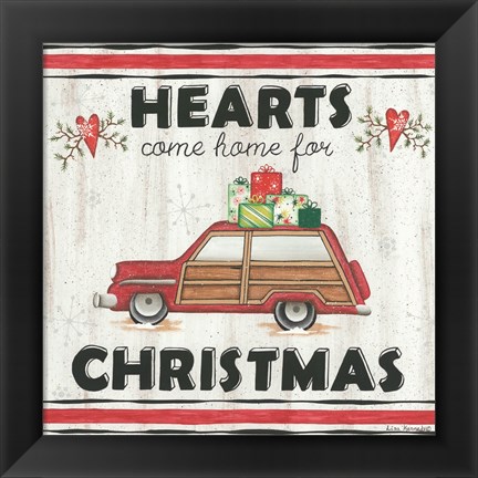 Framed Hearts Come Home for Christmas Print