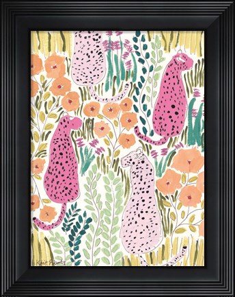 Framed Hello Cheetah - Pink Print