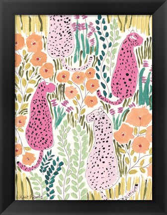 Framed Hello Cheetah - Pink Print