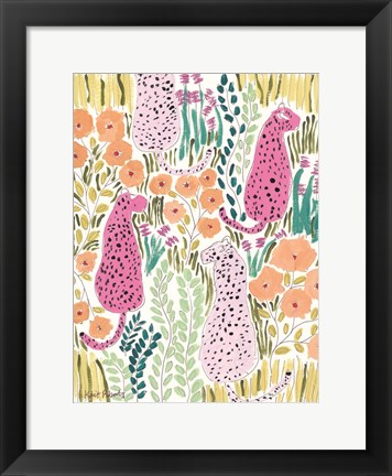 Framed Hello Cheetah - Pink Print