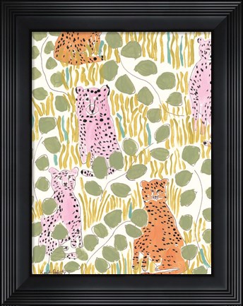Framed Hello Cheetah - Pink &amp; Orange Print