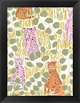 Framed Hello Cheetah - Pink &amp; Orange Print