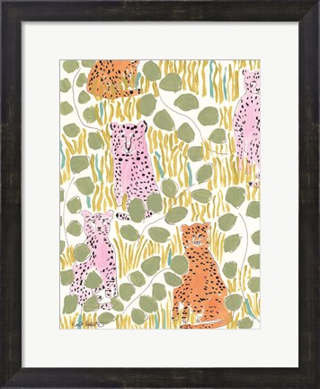 Framed Hello Cheetah - Pink &amp; Orange Print