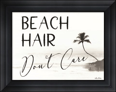 Framed Beach Hair, Don&#39;t Care Print