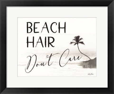 Framed Beach Hair, Don&#39;t Care Print