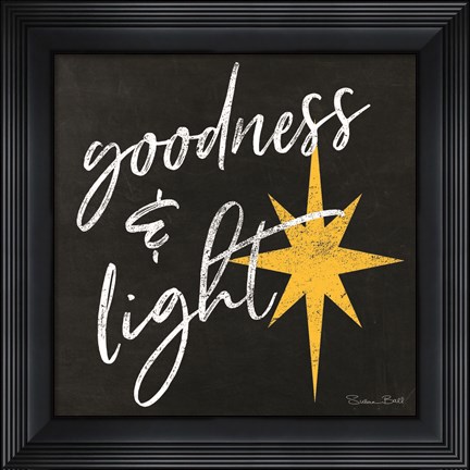 Framed Goodness &amp; Light Chalkboard Print