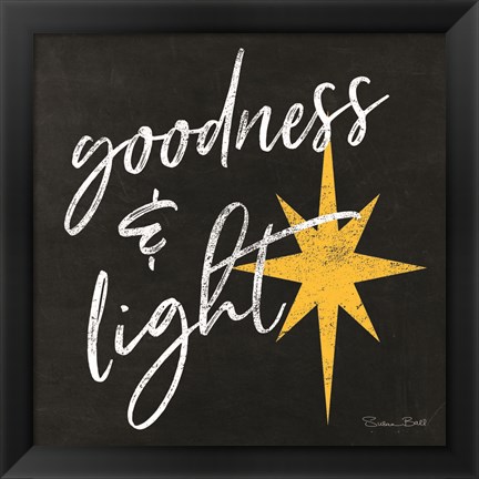 Framed Goodness &amp; Light Chalkboard Print