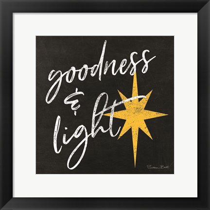 Framed Goodness &amp; Light Chalkboard Print