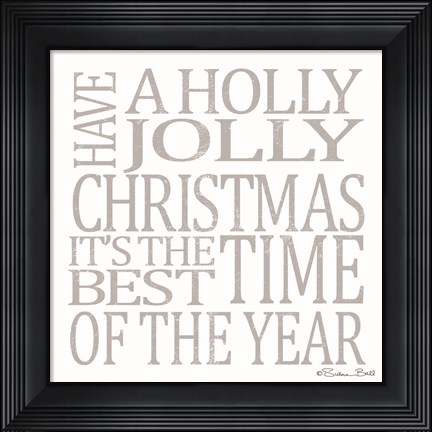 Framed Holly Jolly Christmas Print