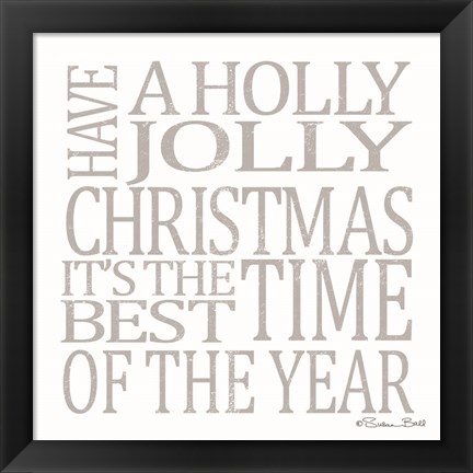 Framed Holly Jolly Christmas Print