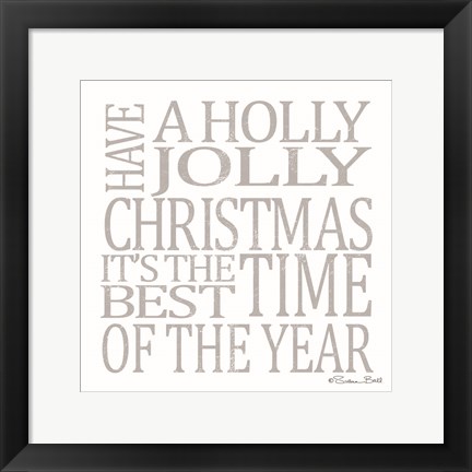 Framed Holly Jolly Christmas Print